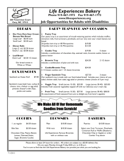 Life Experiences Bakery - Life Experiences, Inc.