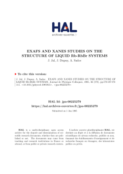 EXAFS AND XANES STUDIES ON THE STRUCTURE OF LIQUID