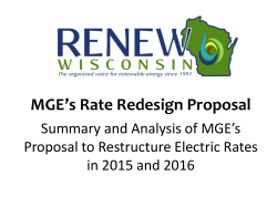 MGE`s Rate Redesign Proposal