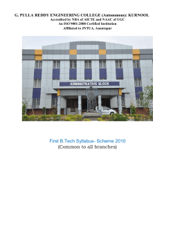 First B.Tech Syllabus- Scheme 2010 (Common to all branches)