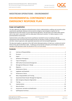 Environmental Contingency and Emergency Response