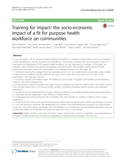 Training for impact: the socio-economic impact of a fit for purpose