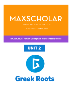 Greek Roots - MaxPhonics