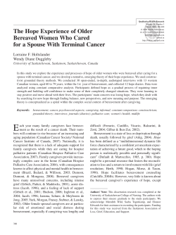 The Hope Experience of Older Bereaved Women Who Cared for a