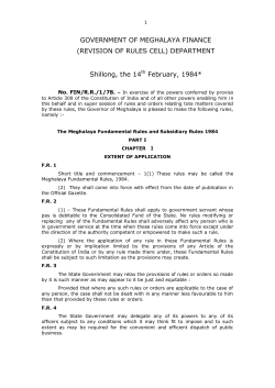 The Meghalaya Fundamental Rules