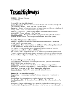 2012-2013 Editorial Calendar