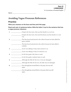 Avoiding Vague Pronoun References - Macmillan/McGraw-Hill