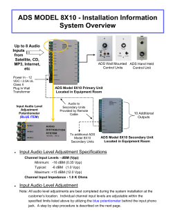 ADS Primary Control Base Unit Installation and Input Audio Level