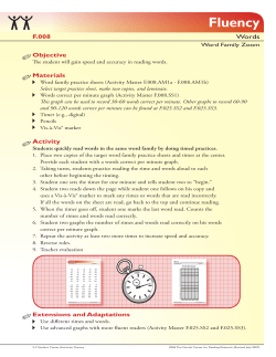 Fluency - Florida Center for Reading Research