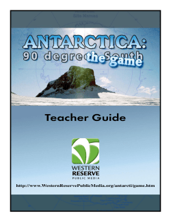 Antarctica: 90 Degrees South &mdash; The Game teacher guide