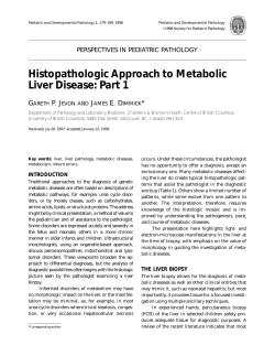 Histopathologic Approach to Metabolic Liver Disease: Part 1