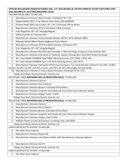 gypsum wallboard manufacturing line, 1/2" wallboard @ 120 feet