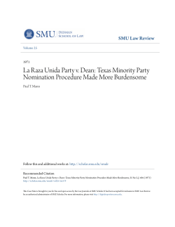 La Raza Unida Party v. Dean: Texas Minority Party