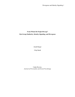 Divergence and Identity-Signaling 1 From Whom Do People Diverge