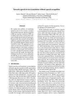 Towards speech-to-text translation without speech recognition