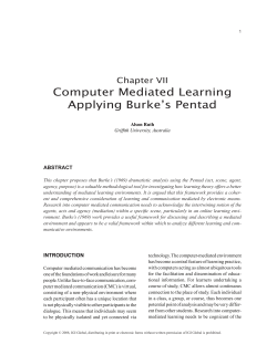 Computer Mediated Learning Applying Burke`s Pentad