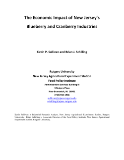 The Economic Impact of New Jersey`s Blueberry and Cranberry