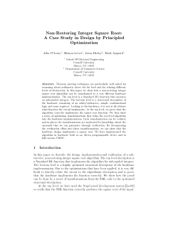 Non-Restoring Integer Square Root: A Case Study in Design by
