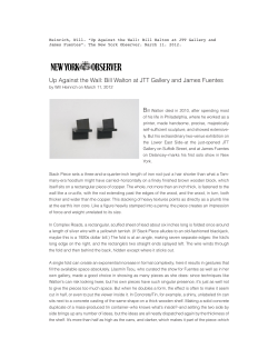 Up Against the Wall: Bill Walton at JTT Gallery and James Fuentes