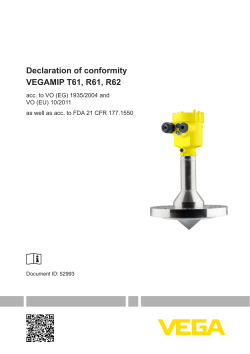 Declaration of conformity - VEGAMIP T61, R61, R62