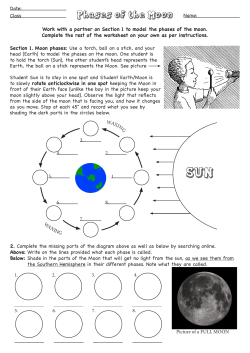 Moon, Tides, Eclipses Worksheet