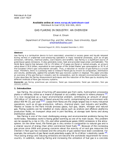 GAS FLARING IN INDUSTRY: AN OVERVIEW