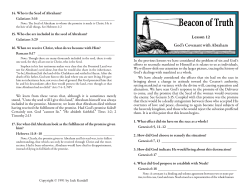 Lesson 12 God`s Covenant with Abraham