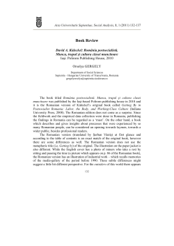 Book Review - Acta Universitatis Sapientiae