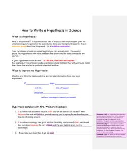 How to Write a Hypothesis in Science