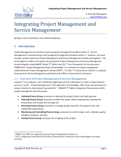 Integrating Project Management and Service Management