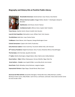 Biography and History Kits at Pomfret Public Library