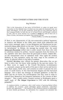 neo-conservatism and the state