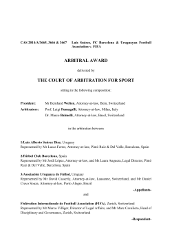 CAS 2014/A/3665/3666/3667 Luis Suarez / FC Barcelona