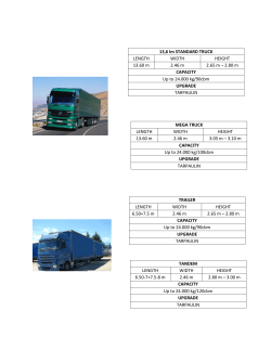 13,6 lm STANDARD TRUCK LENGTH WIDTH HEIGHT 13.60 m 2.46