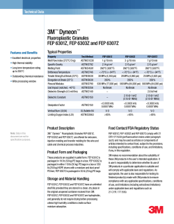 Fluoroplastic FEP 6301Z 6303Z 6307Z Data Sheets