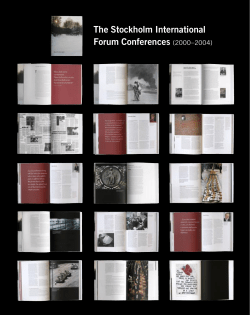 The Stockholm International Forum Conferences (2000–2004)