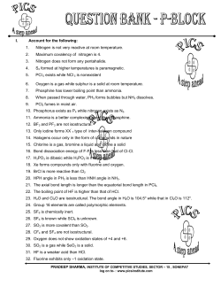 I. Account for the following: 1. Nitrogen is not very