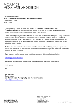Documentary Photography and Photojournalism MA