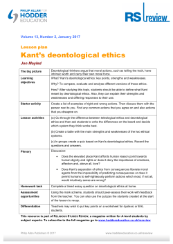 Kant`s deontological ethics