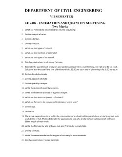 CE2402-Estimation and Quantity Surveying