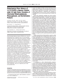 Photochemical Mass Balance of 2, 3, 7, 8