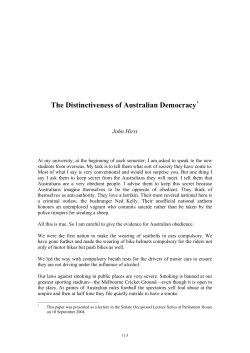 The Distinctiveness of Australian Democracy