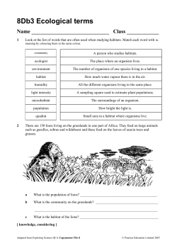 8Db3 Ecological terms
