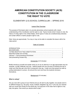 Elementary School Lesson Plan on Voting Rights