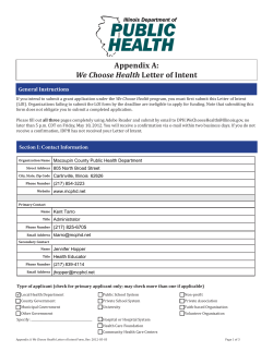 Appendix A: We Choose Health Letter of Intent