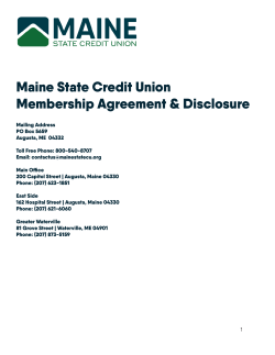 Membership Agreement and Disclosure