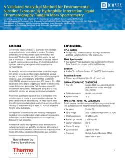 A Validated Analytical Method for Environmental Nicotine Exposure