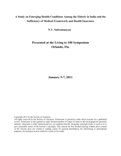 A Study on Emerging Health Conditions Among the Elderly in India