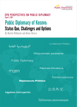 Public Diplomacy of Kosovo: Status Quo, Challenges, and Options