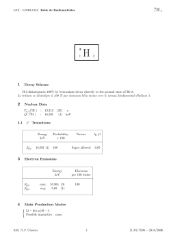 3 1 H 2 1 Decay Scheme 2 Nuclear Data 2.1 &beta;&minus; Transitions 3